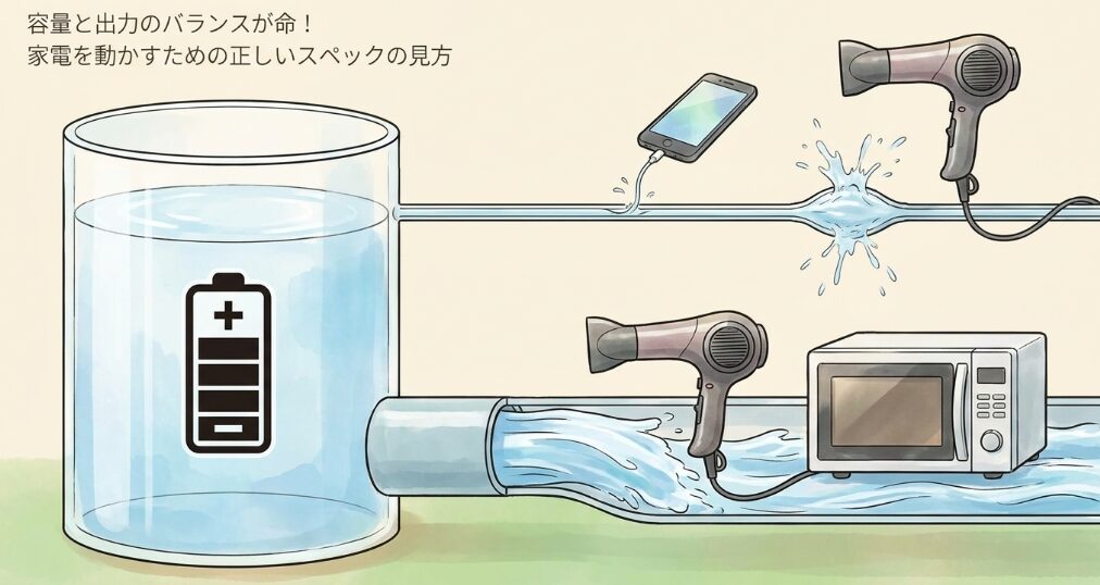容量と出力のバランスが命！家電を動かすための正しいスペックの見方