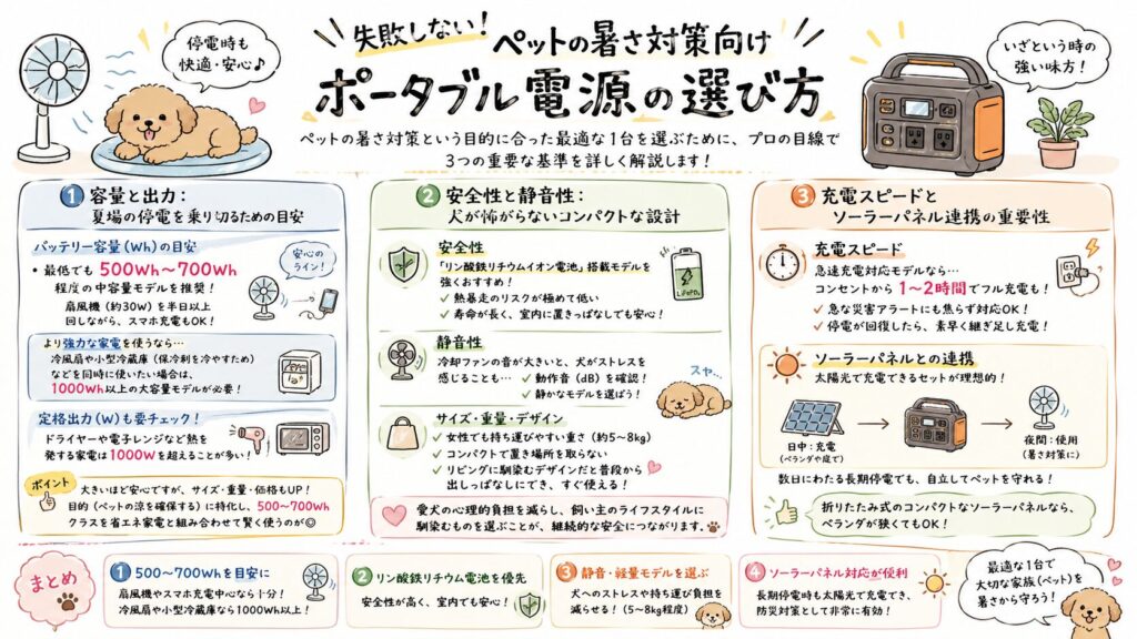 失敗しない！ペットの暑さ対策向けポータブル電源の選び方
