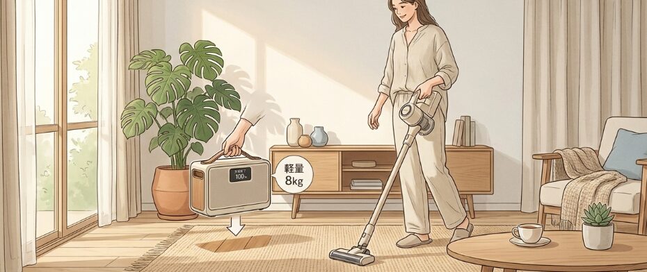 女性が扱いやすい重量と、インテリアを邪魔しない最新デザイン