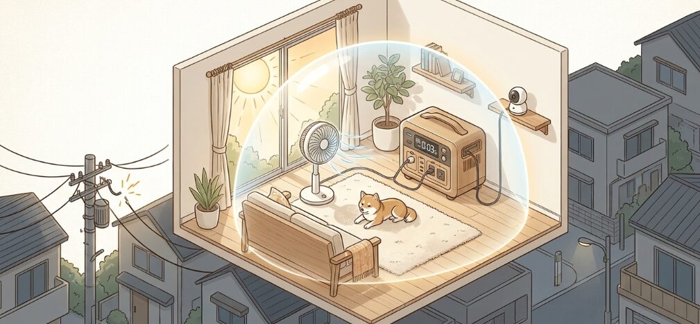 真夏の停電からお留守番中の愛犬を守る