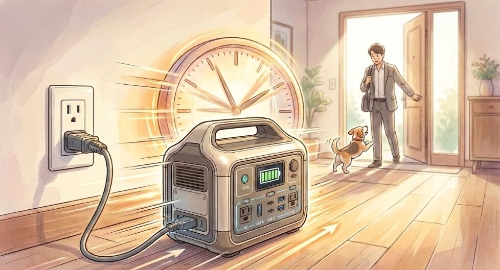 ACコンセント（家庭用電源）でスピーディに充電