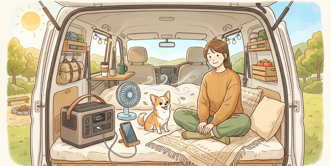 車中泊ポータブル電源の容量