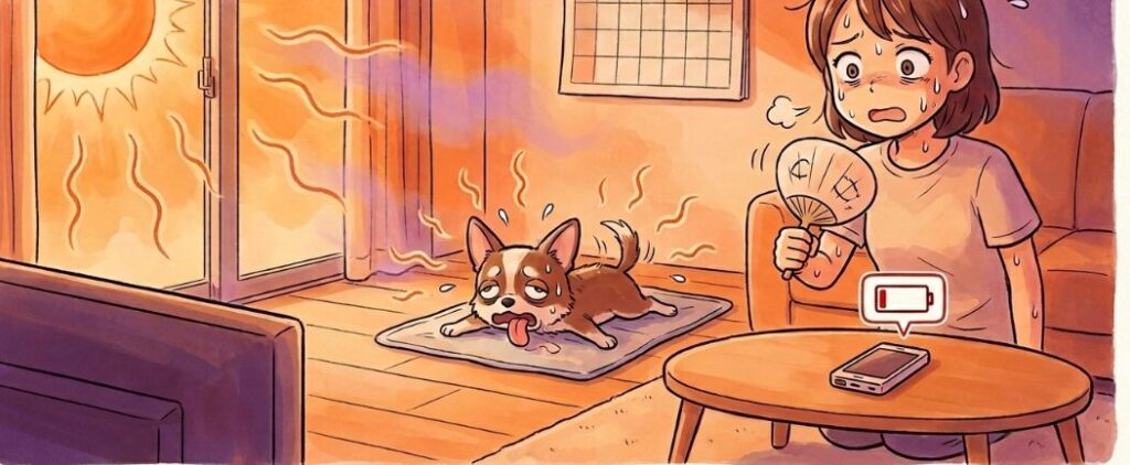 真夏の停電、愛犬ココアと乗り越えた3日間