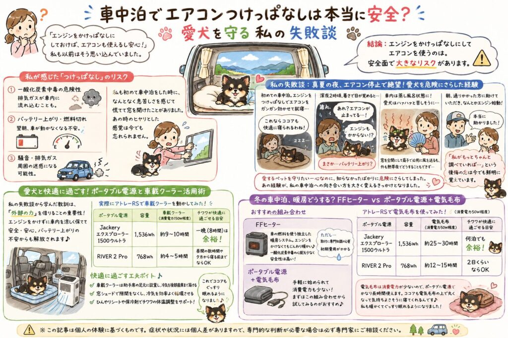 車中泊でエアコンつけっぱなしは本当に安全？