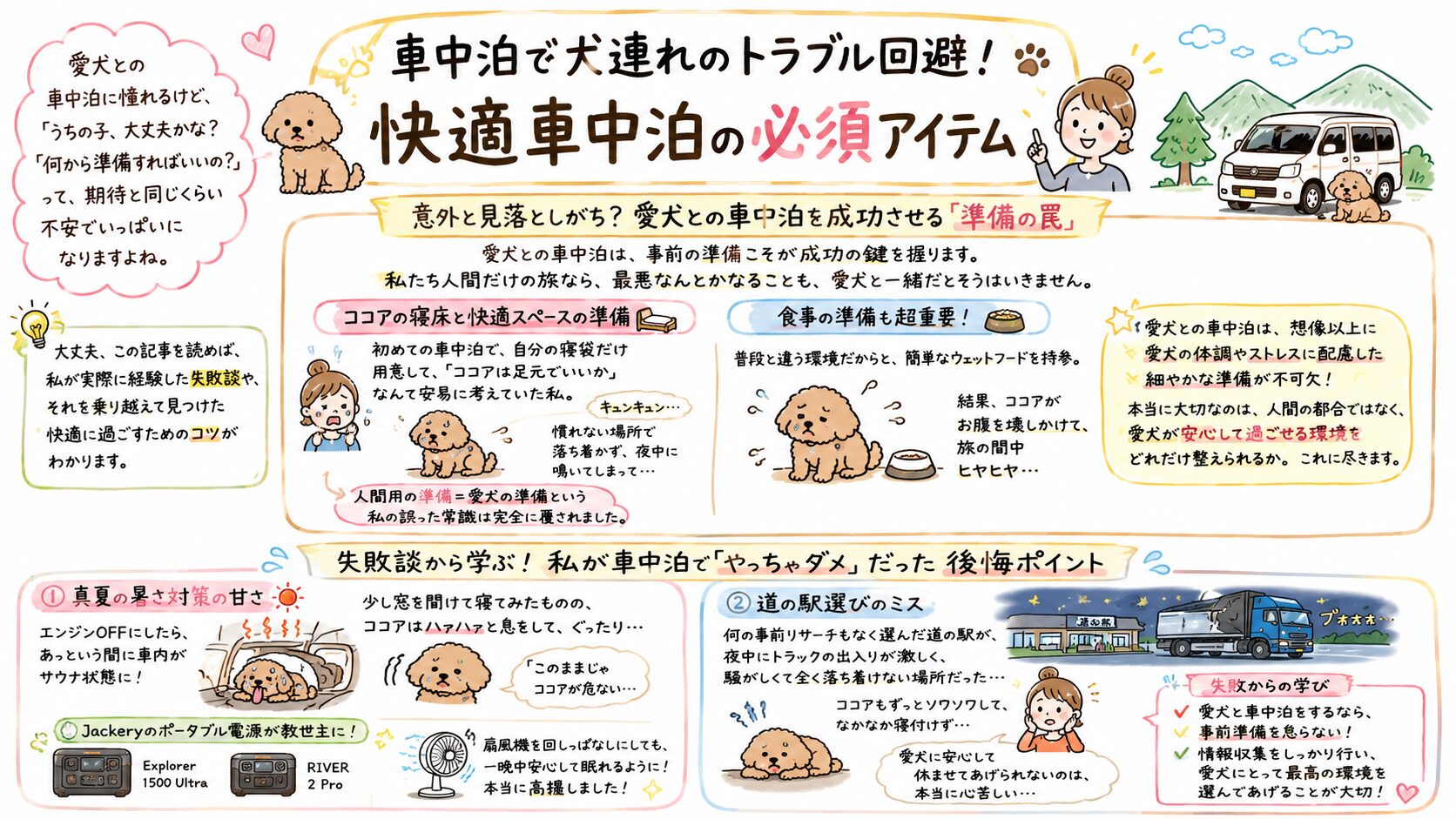 車中泊で犬連れのトラブル回避