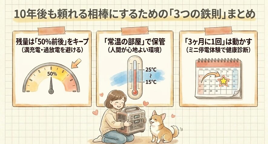 ポータブル電源の寿命を伸ばすコツのまとめ