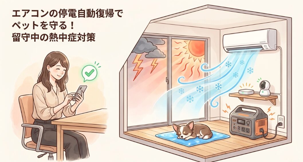 エアコンの停電自動復帰でペットを守る