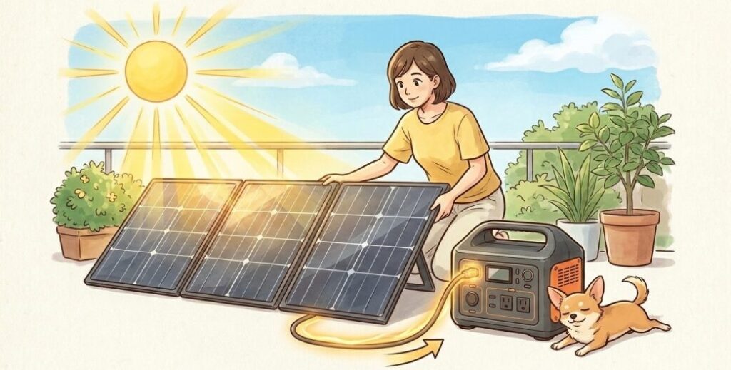 パネルを併用した太陽光充電のメリット