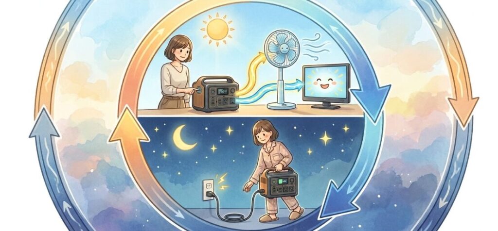 深夜電力を蓄電して昼間に使う方法