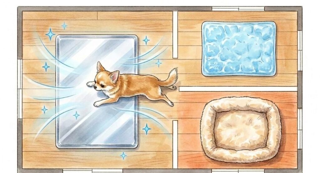 ペット用のひんやりグッズを併用する