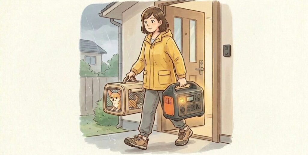 避難時にも持ち運びやすい重量とサイズ