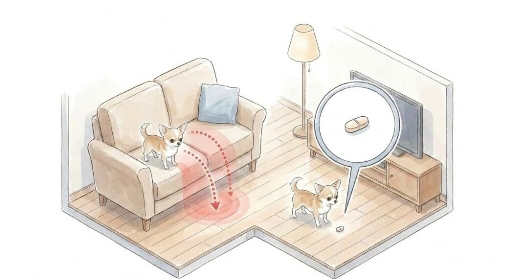 小型犬特有の室内での怪我や誤飲対策