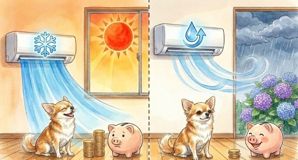冷房と除湿の電気代の違いと賢い使い分け