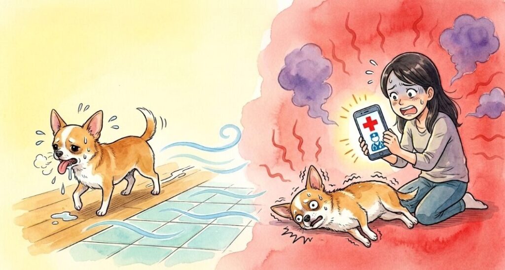 停電時の愛犬の熱中症サインと症状
