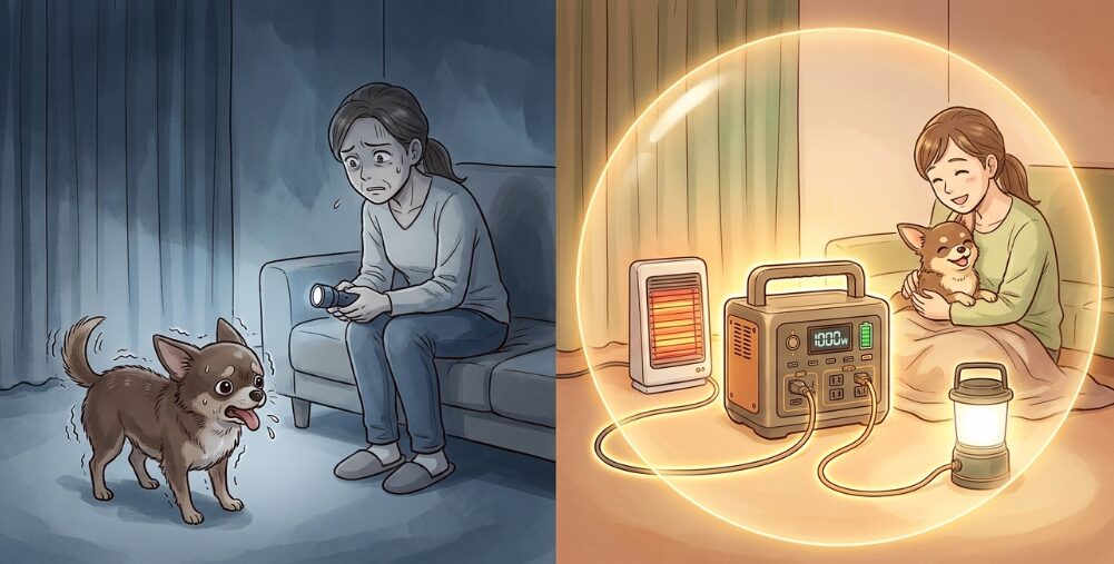 ポータブル電源の1000Wでペットの命を守る災害対策