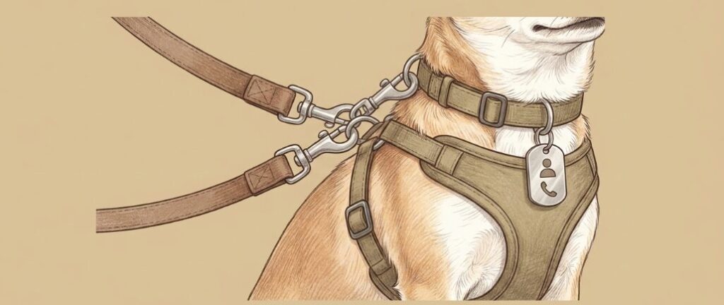 愛犬の安全を確保する迷子札とリード
