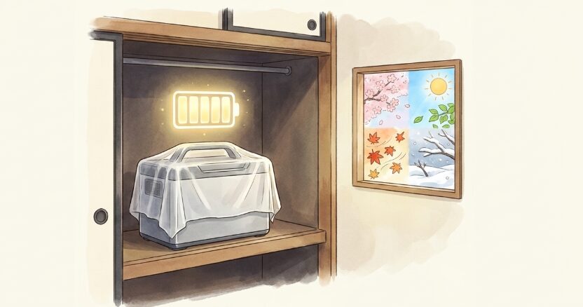 自宅での長期保管に向いているバッテリー