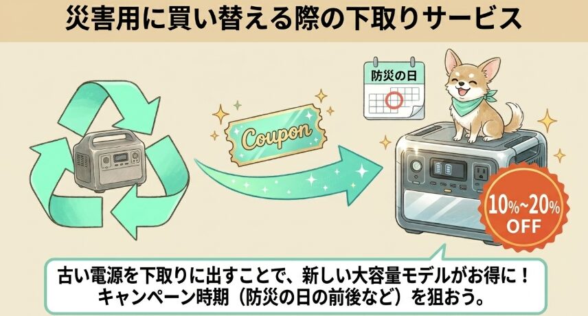 災害用に買い替える際の下取りサービス