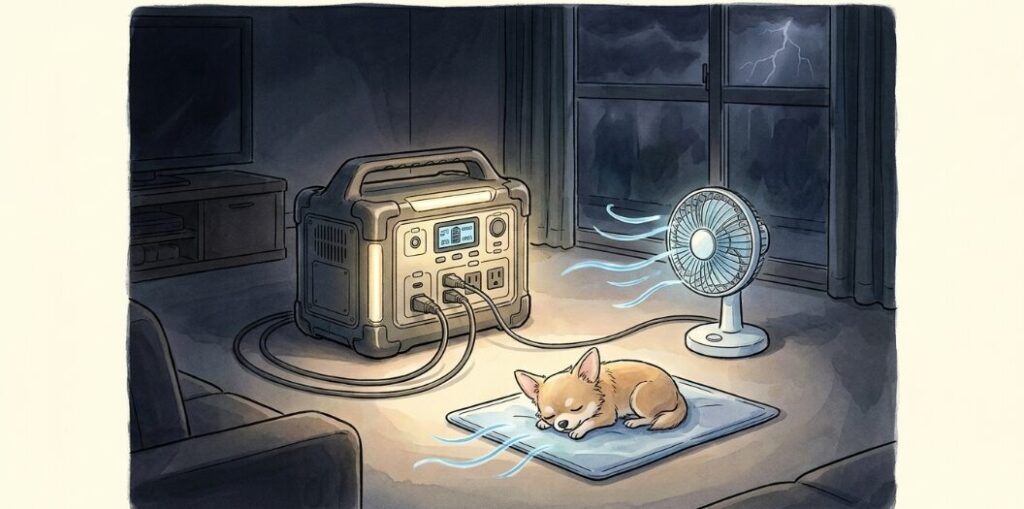 ポータブル電源で夏の停電でも冷房稼働