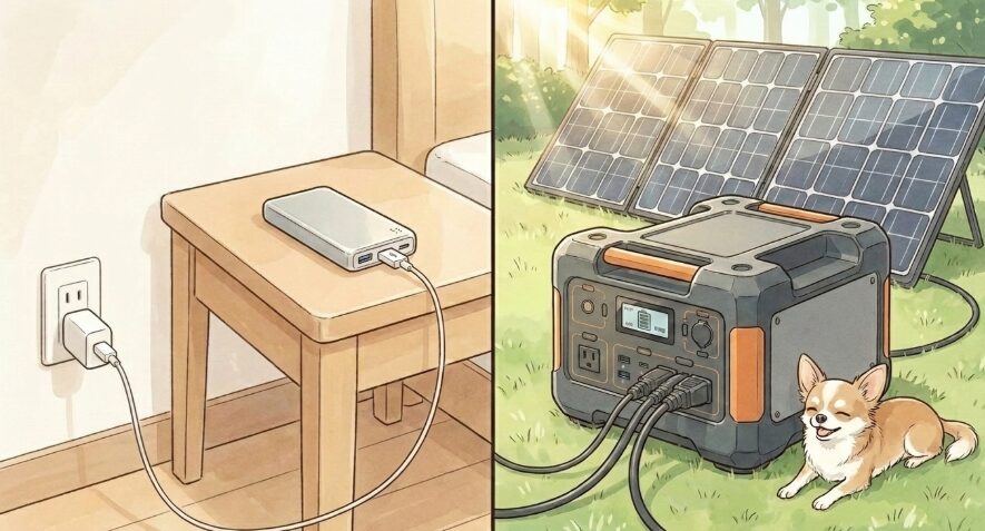 充電にかかる時間と主な給電方法