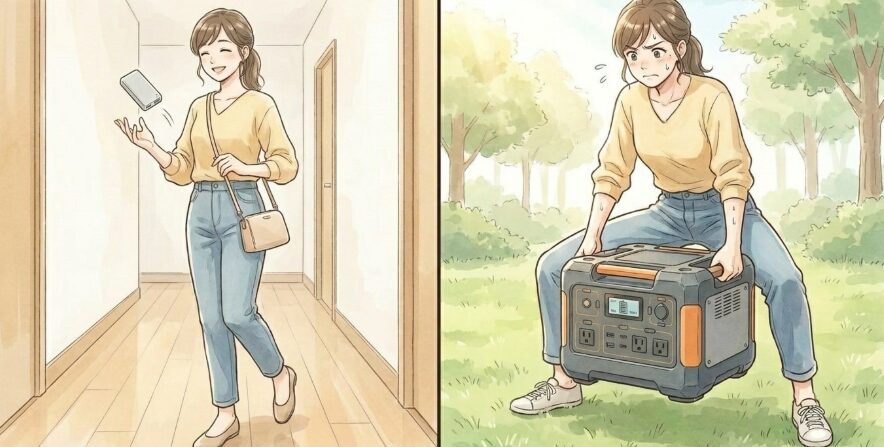 持ち運びやすさと重量の差