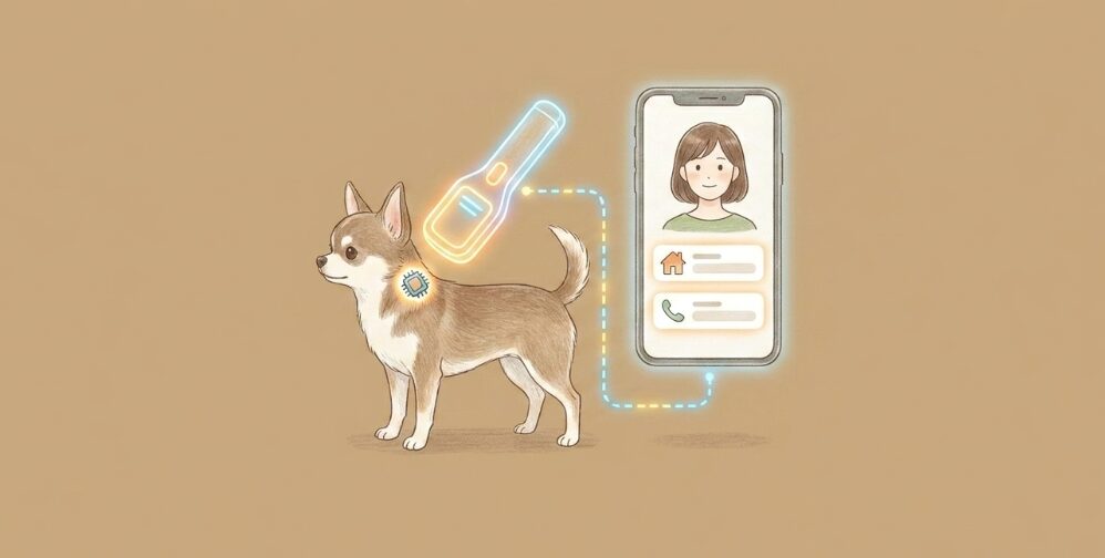 犬とはぐれた場合に備えるマイクロチップ