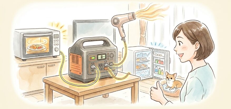 定格出力と家電の動かしやすさの比較