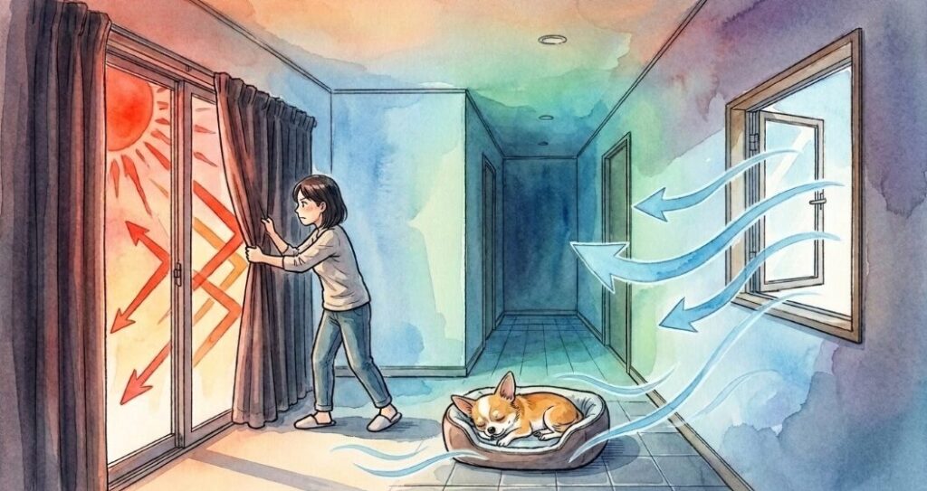 エアコン停止後に部屋の温度を下げるコツ