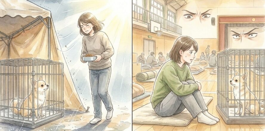 避難所での過ごし方の差