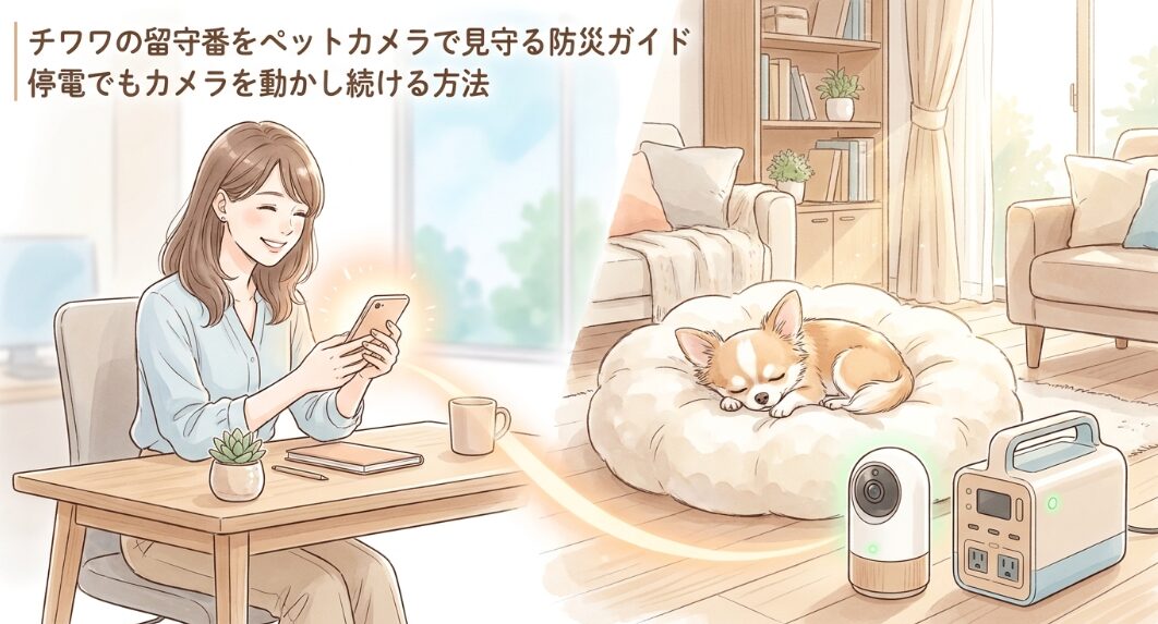 チワワの留守番をペットカメラで見守る