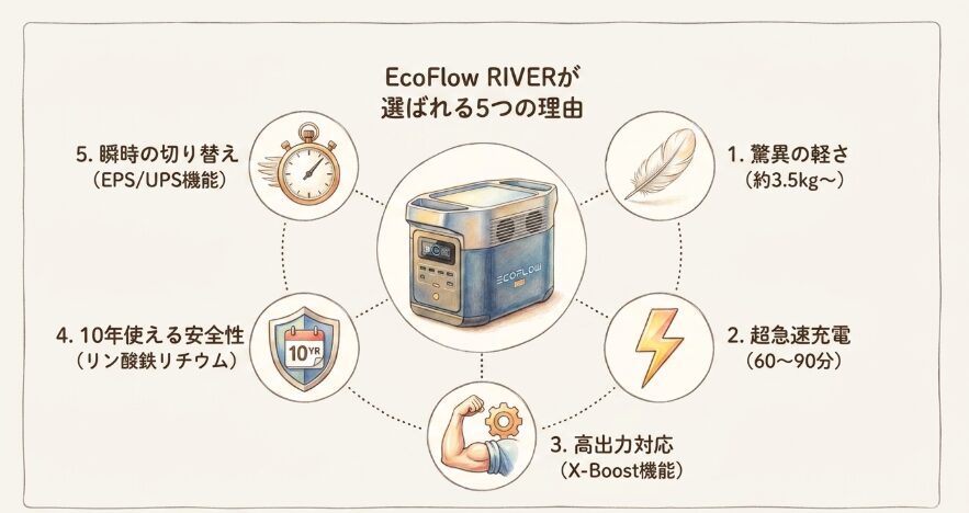 防災にEcoFlowのRIVERシリーズが選ばれる5つの理由