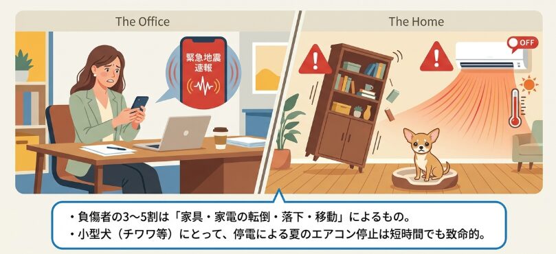 仕事中の地震速報、愛犬が心配でたまらないその気持ち