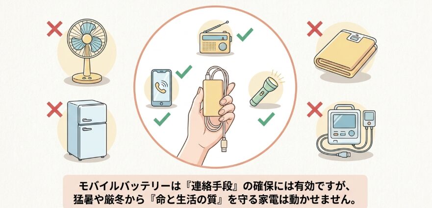 乾電池やモバイルバッテリーで足りる理由