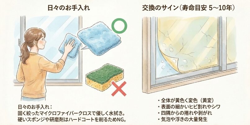 フィルムの普段のお手入れと交換の目安