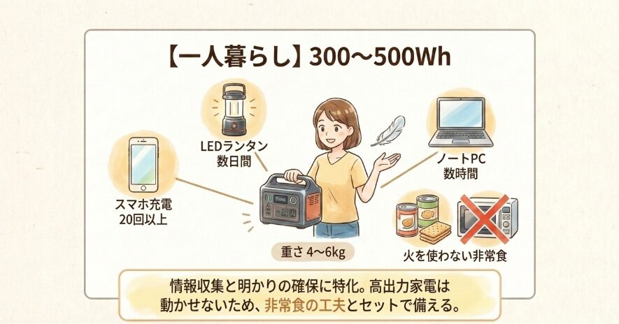 一人暮らしの防災に最適な容量の目安