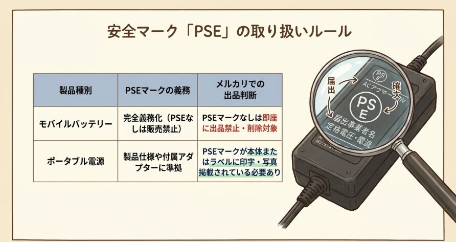 安全マークのPSEがない製品は出品禁止対象になる?