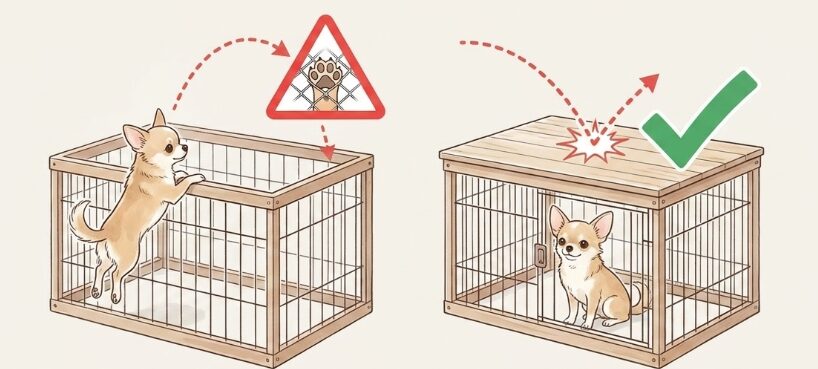犬が留守番中にケージから飛び出す危険性と防止策