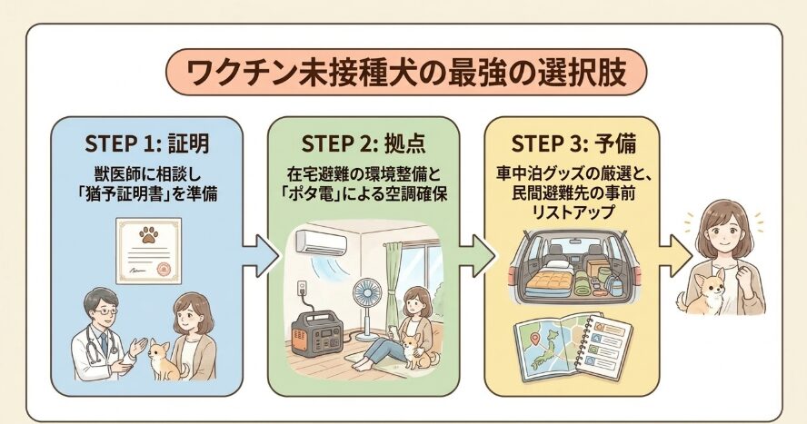 犬が避難所で予防接種を受けていない場合のまとめ
