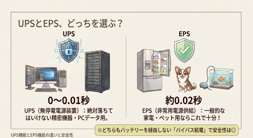UPS機能とEPS機能の違いと安全性