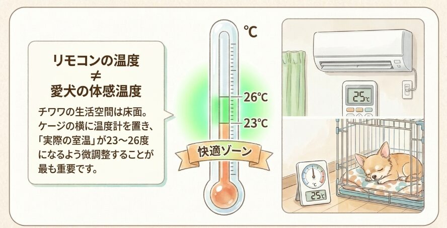 チワワの留守番に最適な設定温度