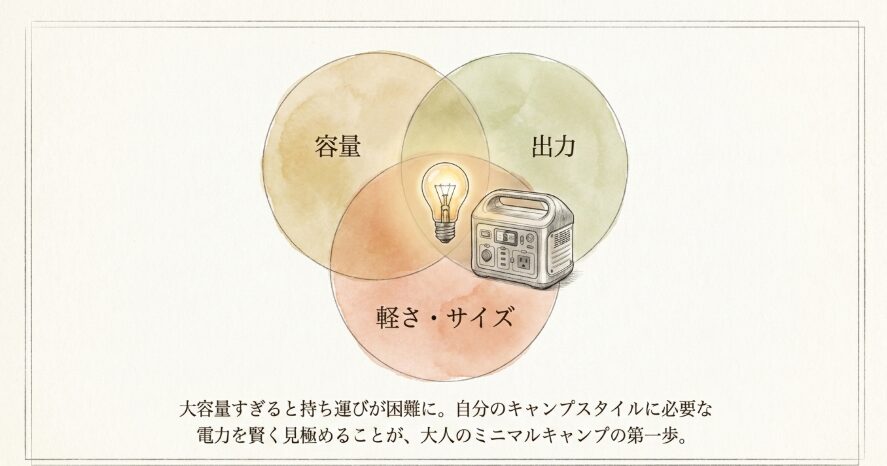 ソロキャンプの持ち運びが軽いポータブル電源の選び方と魅力