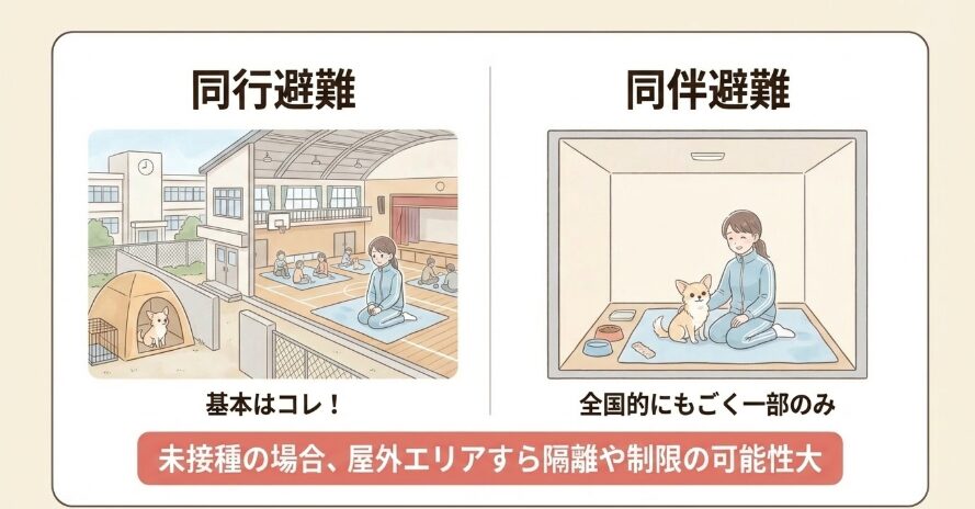 同伴避難と同行避難の大きな違い