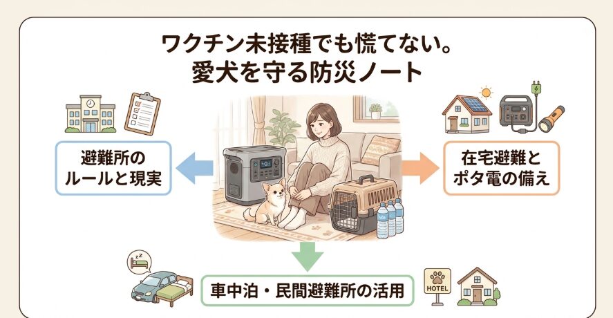 犬と避難所に行くとき予防接種を受けていない