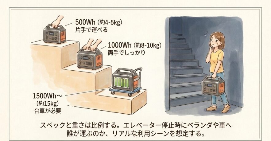持ち運びやすさと重量のバランス