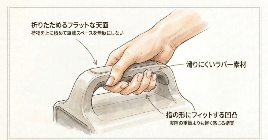 片手でひょいと持てるコンパクトな設計