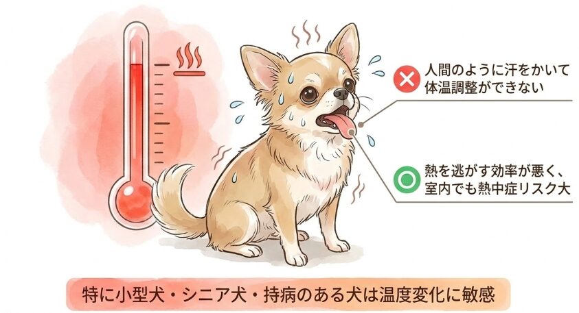 室温の自動調整で熱中症や寒さから犬を守る