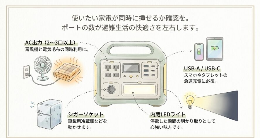 災害時に役立つ出力ポートの種類