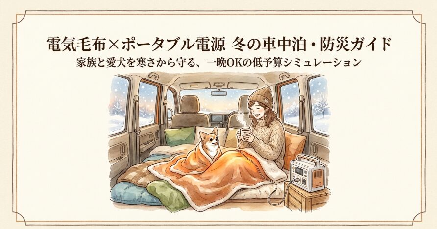 電気毛布×ポータブル電源