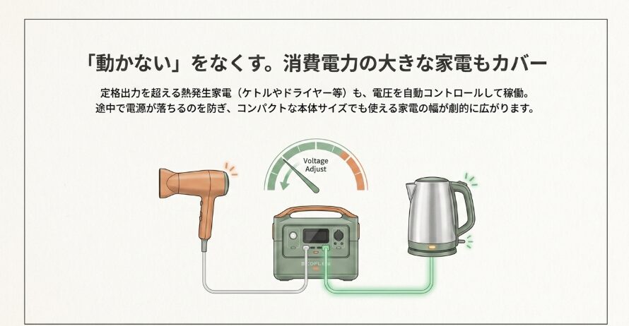 X-Boost：定格以上の家電を稼働