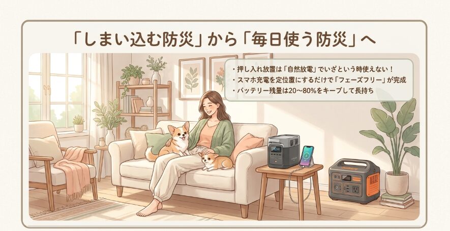 ポータブル電源を防災用に眠らせるのはNG？